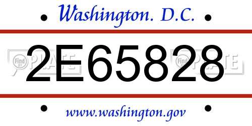 2E65828 District Of Columbia License Plate