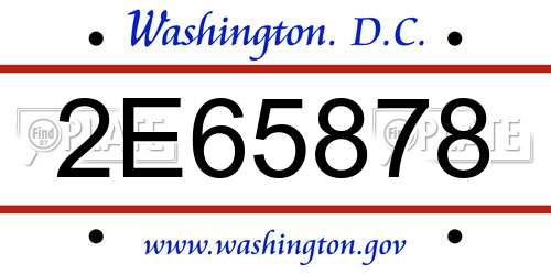 2E65878 District Of Columbia License Plate