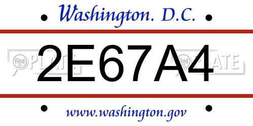 2E67A4 District Of Columbia License Plate