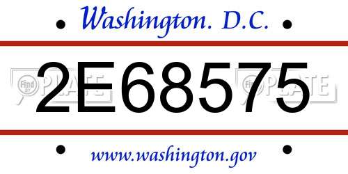 2E68575 District Of Columbia License Plate