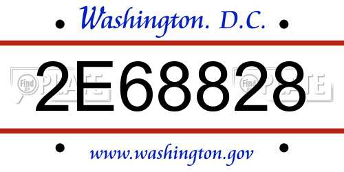 2E68828 District Of Columbia License Plate