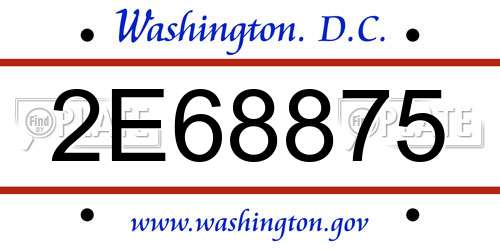2E68875 District Of Columbia License Plate