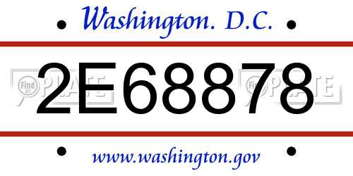 2E68878 District Of Columbia License Plate
