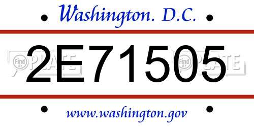 2E71505 District Of Columbia License Plate