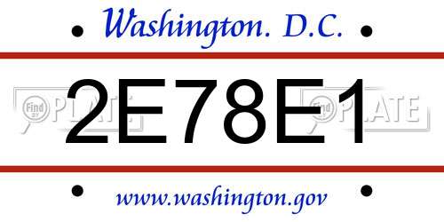 2E78E1 District Of Columbia License Plate