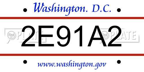 2E91A2 District Of Columbia License Plate