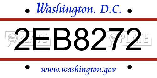 2EB8272 District Of Columbia License Plate
