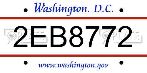 2EB8772 District Of Columbia License Plate