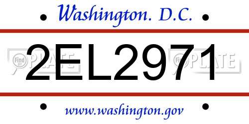 2EL2971 District Of Columbia License Plate