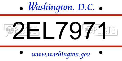 2EL7971 District Of Columbia License Plate