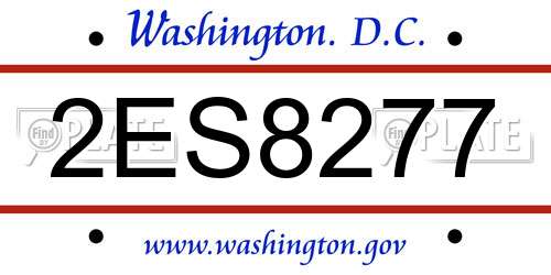 2ES8277 District Of Columbia License Plate