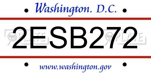 2ESB272 District Of Columbia License Plate