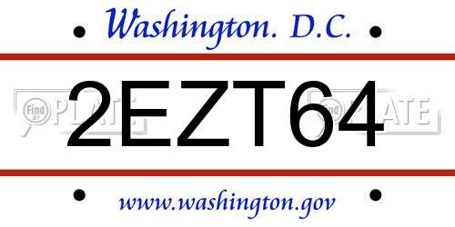 2EZT64 District Of Columbia License Plate
