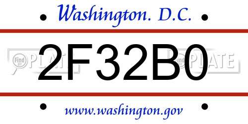 2F32B0 District Of Columbia License Plate