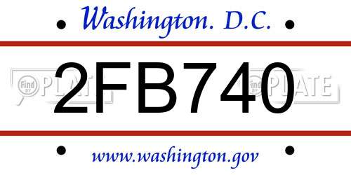 2FB740 District Of Columbia License Plate