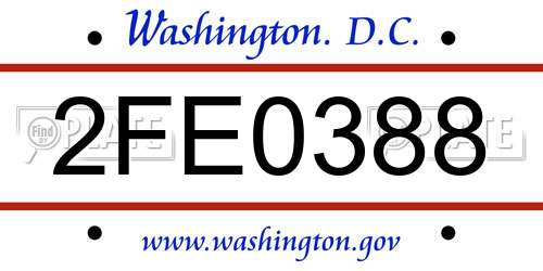 2FE0388 District Of Columbia License Plate
