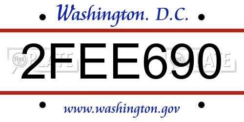 2FEE690 District Of Columbia License Plate