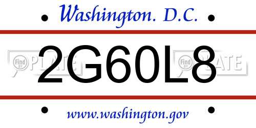 2G60L8 District Of Columbia License Plate