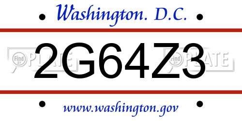 2G64Z3 District Of Columbia License Plate