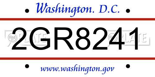 2GR8241 District Of Columbia License Plate