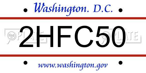2HFC50 District Of Columbia License Plate