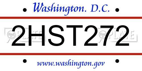 2HST272 District Of Columbia License Plate