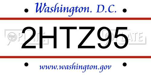 2HTZ95 District Of Columbia License Plate