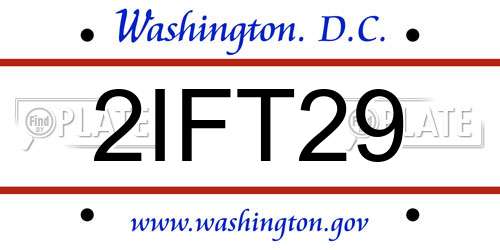 2IFT29 District Of Columbia License Plate