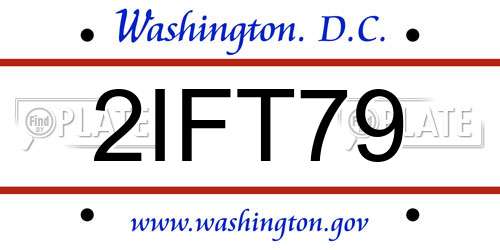 2IFT79 District Of Columbia License Plate