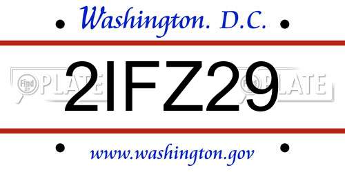 2IFZ29 District Of Columbia License Plate