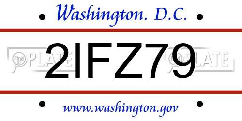2IFZ79 District Of Columbia License Plate