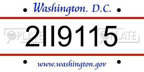 2II9115 District Of Columbia License Plate