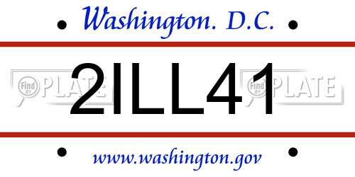 2ILL41 District Of Columbia License Plate