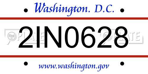 2IN0628 District Of Columbia License Plate