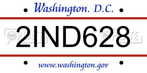 2IND628 District Of Columbia License Plate