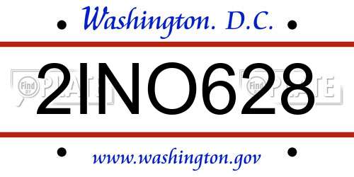 2INO628 District Of Columbia License Plate
