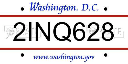 2INQ628 District Of Columbia License Plate