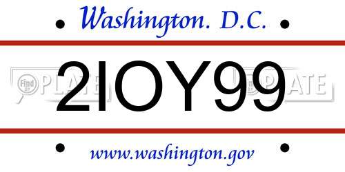 2IOY99 District Of Columbia License Plate