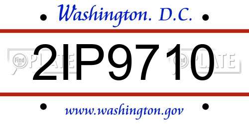 2IP9710 District Of Columbia License Plate