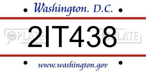 2IT438 District Of Columbia License Plate