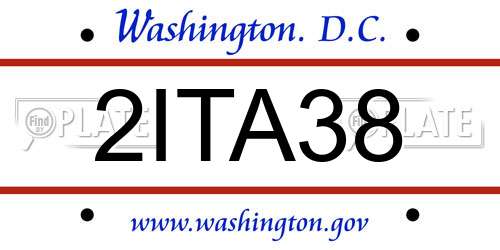 2ITA38 District Of Columbia License Plate