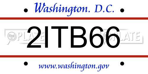 2ITB66 District Of Columbia License Plate