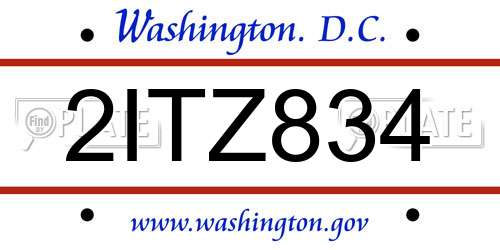 2ITZ834 District Of Columbia License Plate