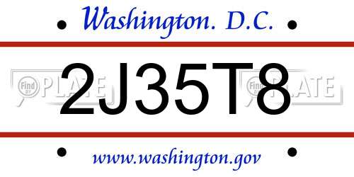 2J35T8 District Of Columbia License Plate