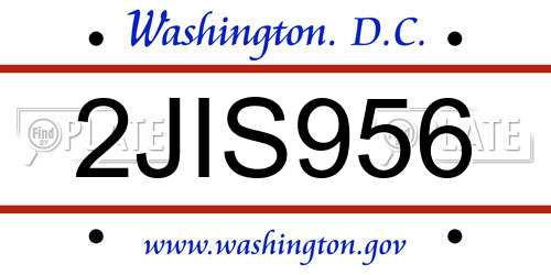 2JIS956 District Of Columbia License Plate