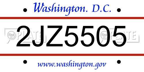 2JZ5505 District Of Columbia License Plate