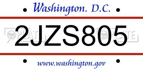2JZS805 District Of Columbia License Plate