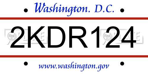 2KDR124 District Of Columbia License Plate