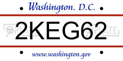 2KEG62 District Of Columbia License Plate