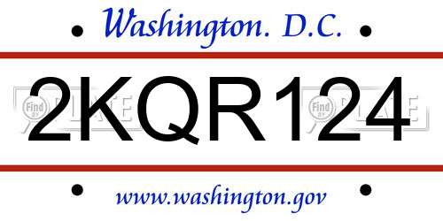 2KQR124 District Of Columbia License Plate